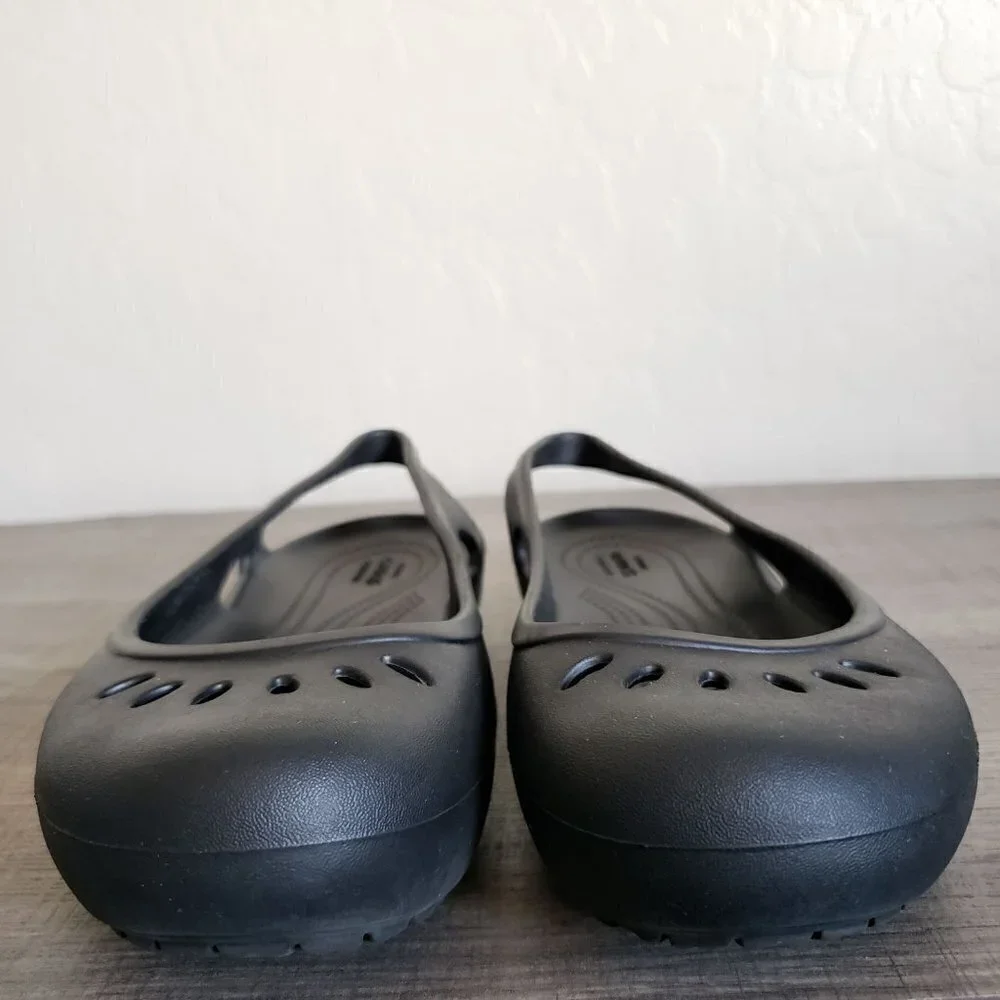 Crocs Kadee Slingback Slip-On Ballet Flats Shoes Cutouts Black Size Women's 8